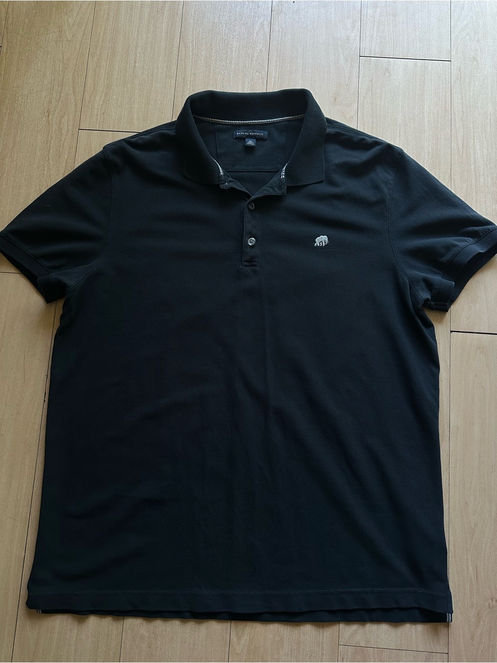 Banana Republic Shirt Mens XL Black Short Sleeve Collar